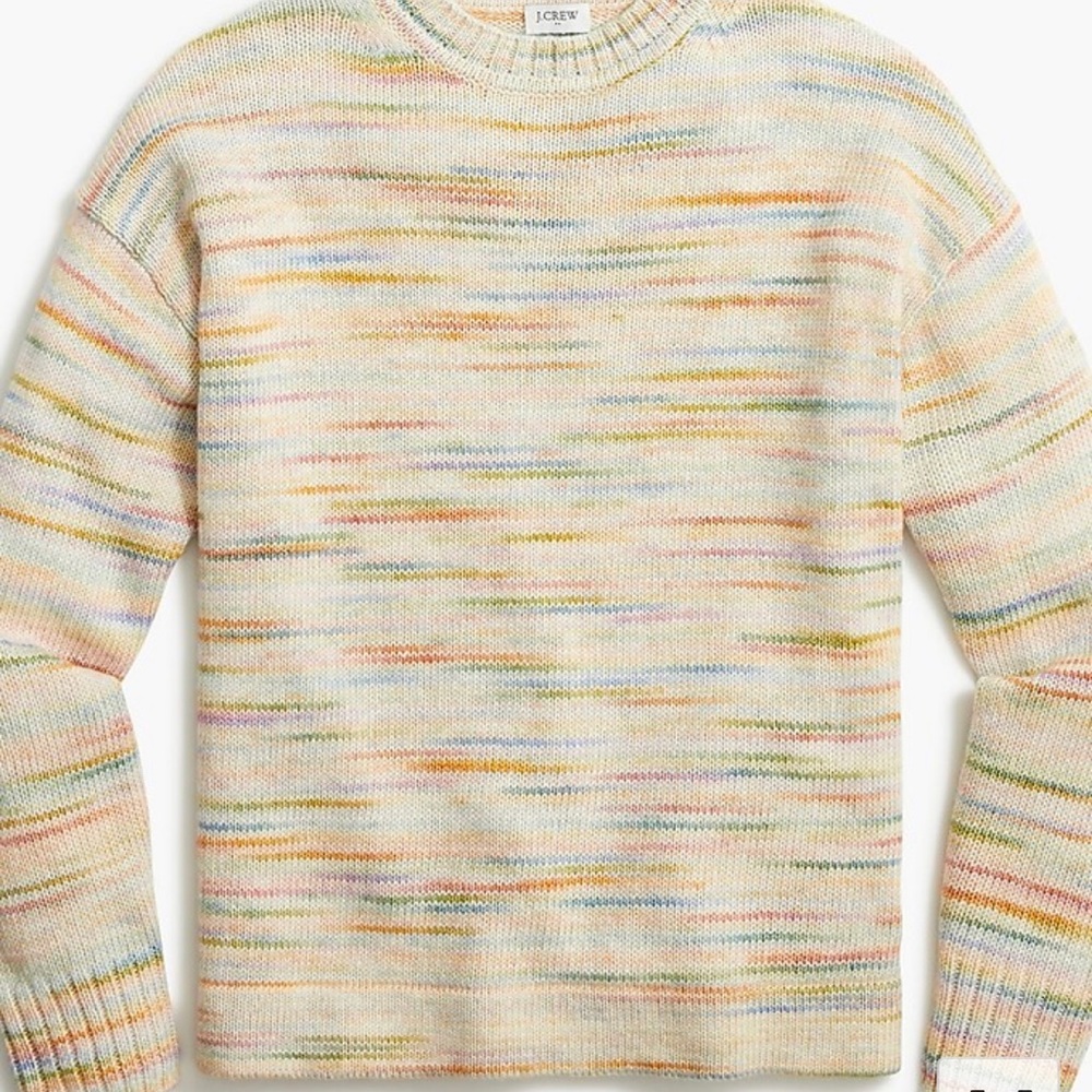 J.Crew Factory Space-dyed Boxy Crewneck Pullover Sweater Size M